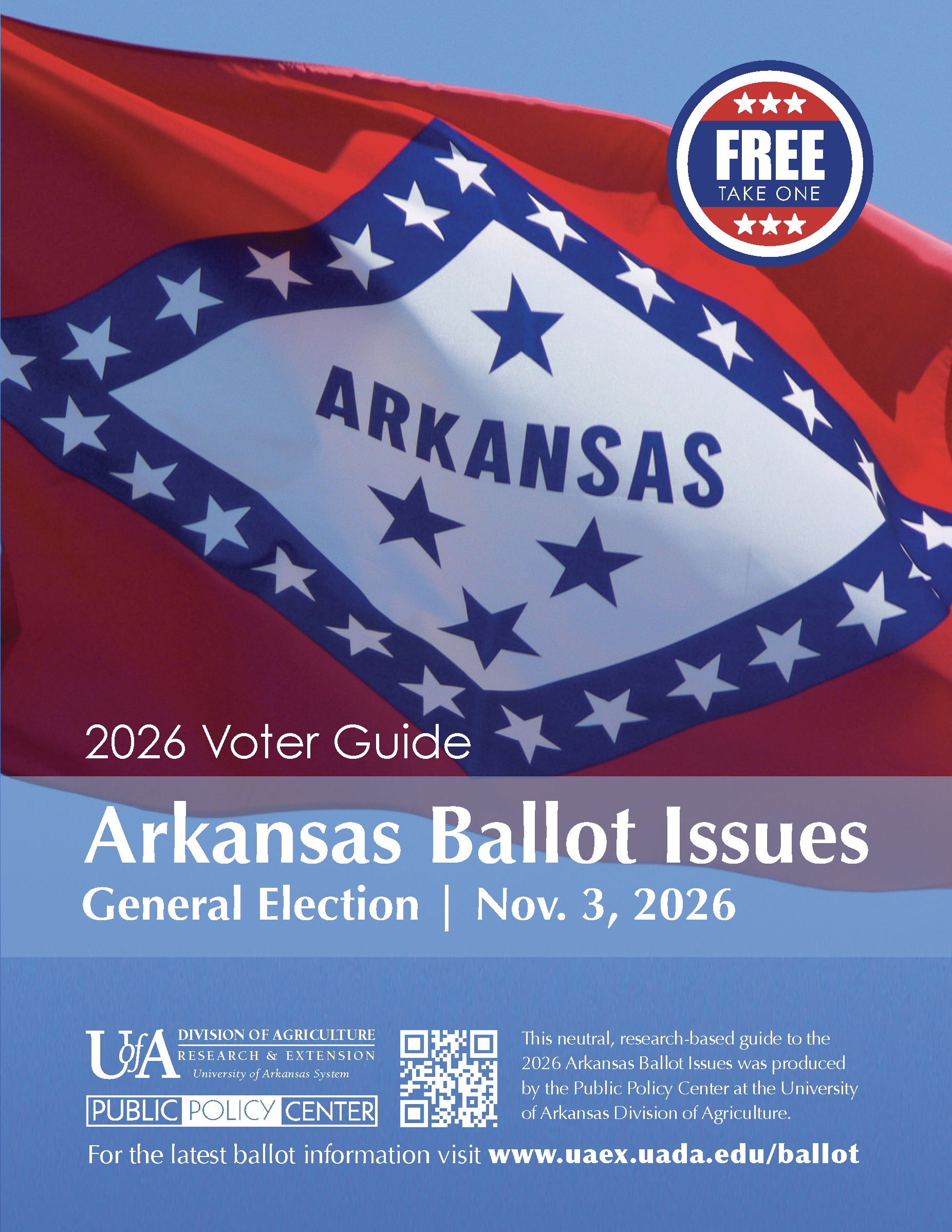 2026-ballot.jpg Cover of the 2026 Voter Guide featuring the Arkansas state flag