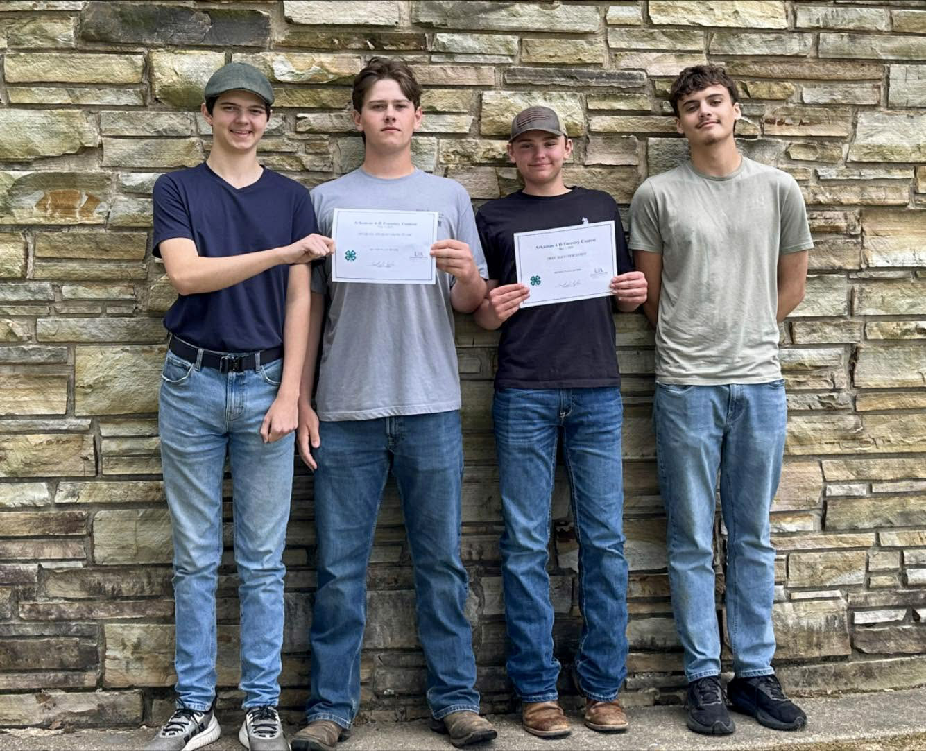 Baxger-Co-4h-team Four of the five members of the Baxter County 4-H forestry team