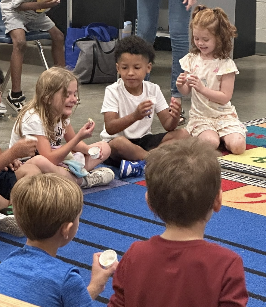 Kids enjoying catfish