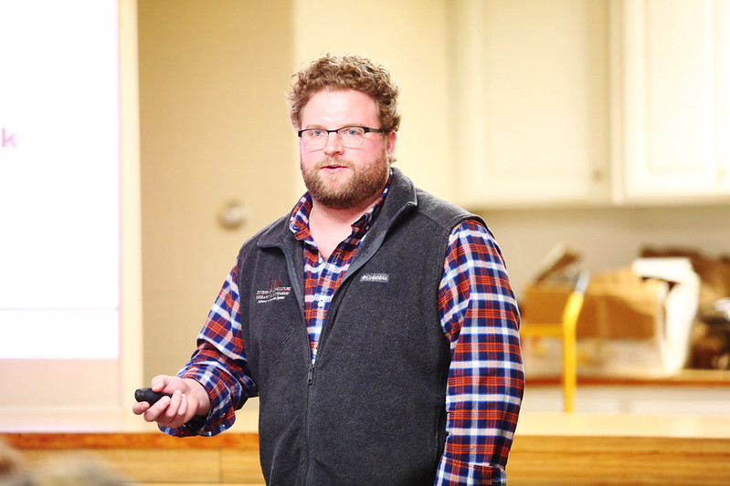 James Mitchell speaking at a producers' meeting