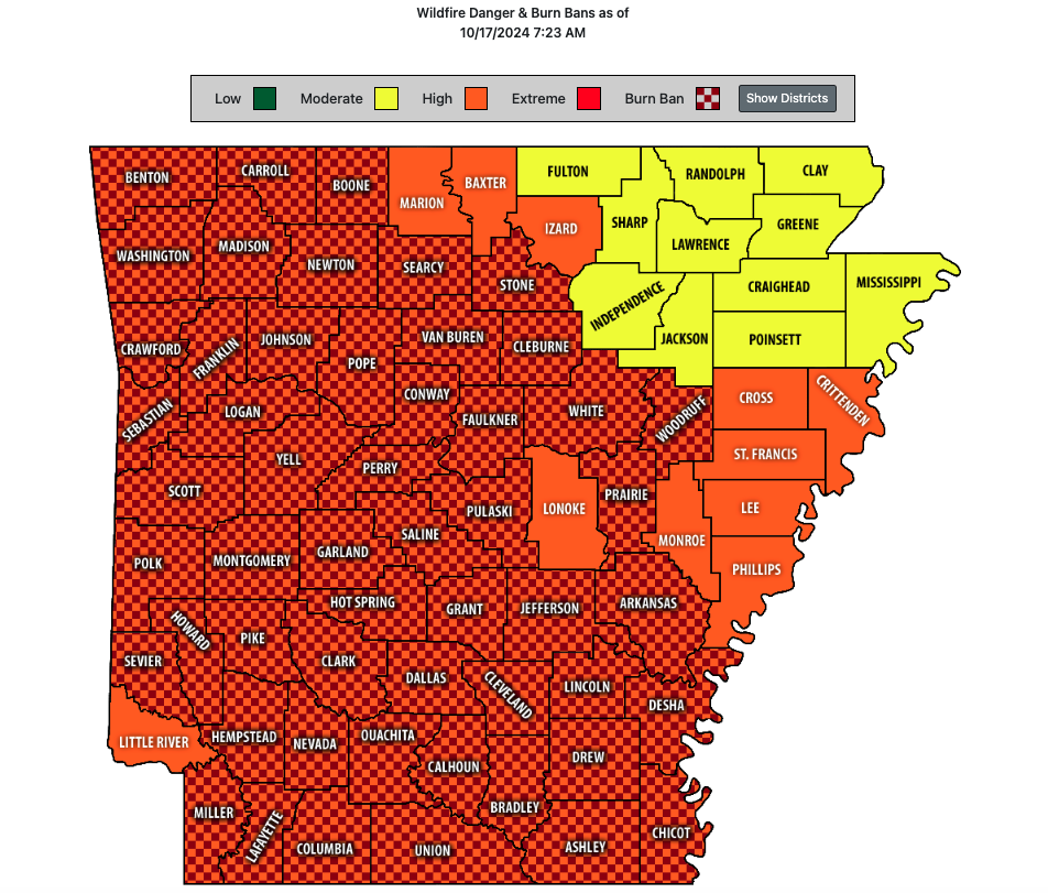 Arkansas burn ban map