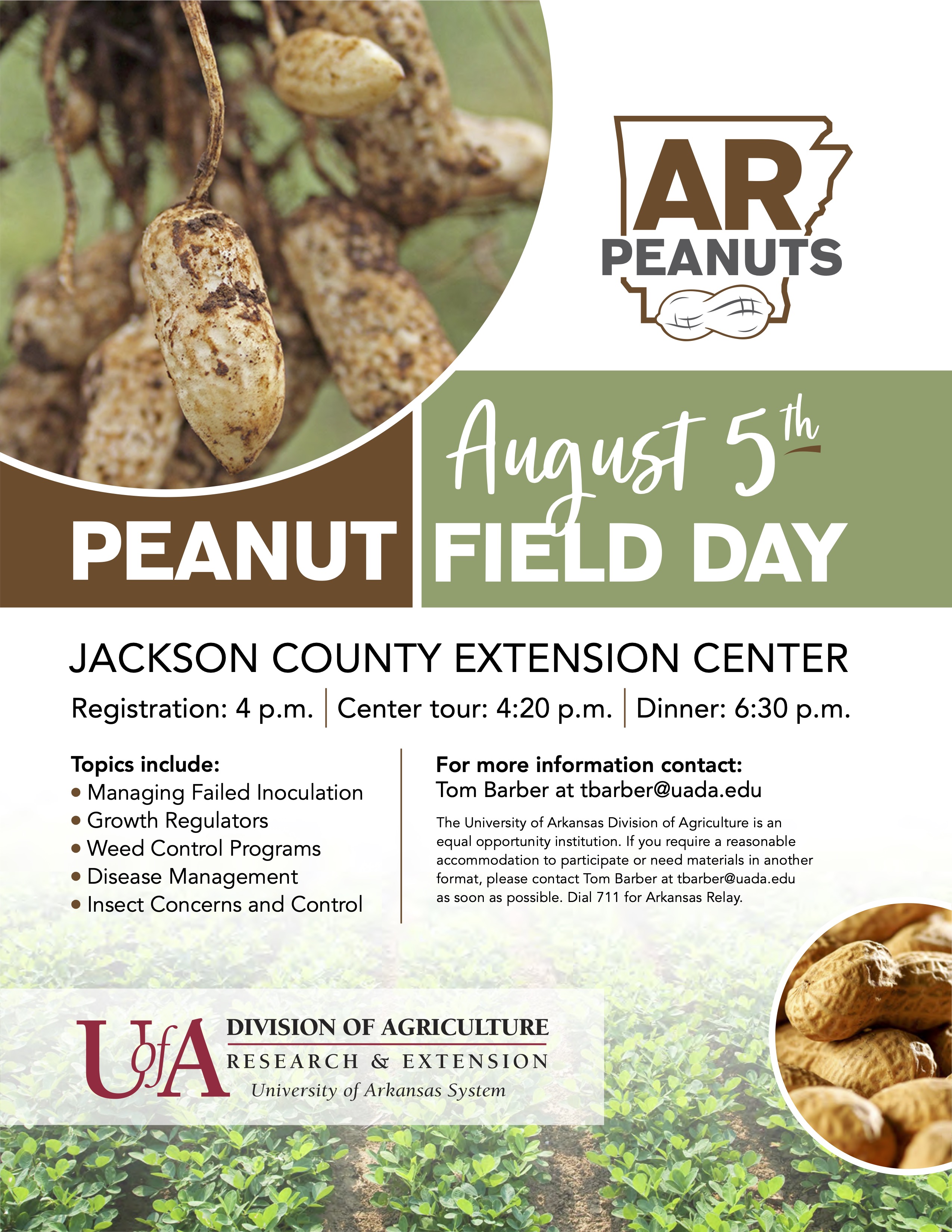 Event flyer for upcoming peanut field day