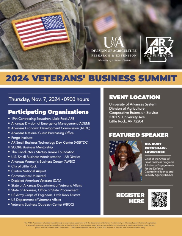 Flyer for veterans business summit