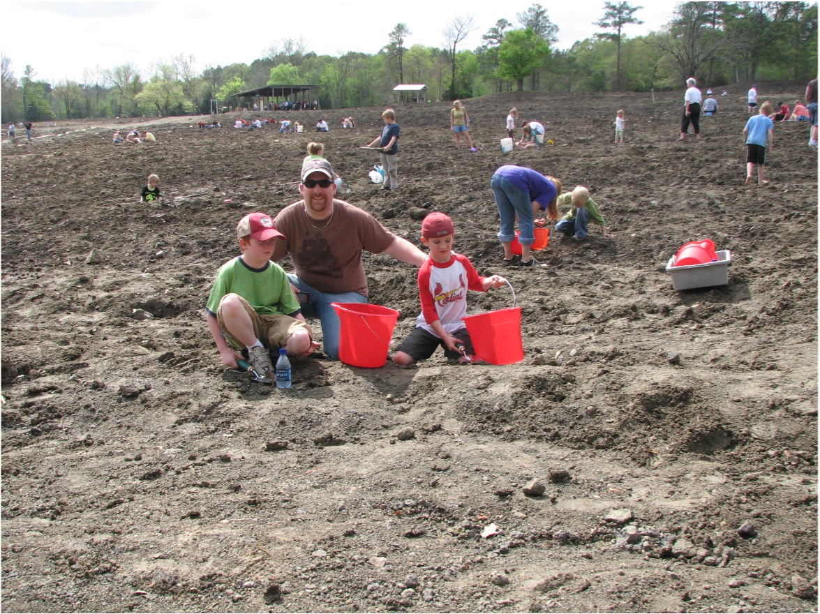 People digging diamonds at park