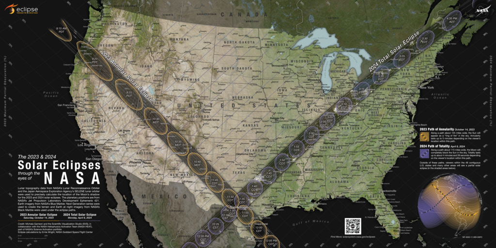 NASA map of eclipse path
