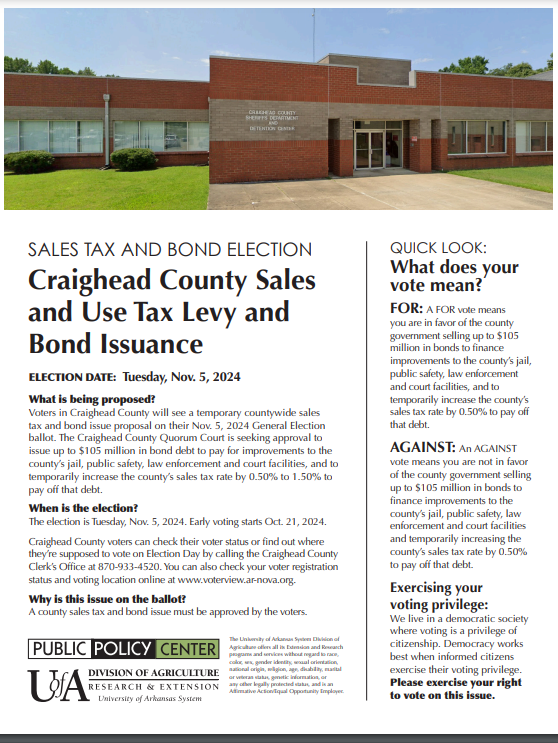 Cover of fact sheet on Craighead County election