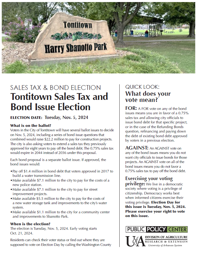 Tontitown fact sheet cover