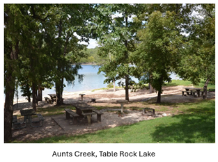 Beach area at Aunts Creek at Table Rock Lake