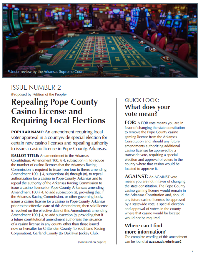 Cover of Issue 2 fact sheet on 2024 ballot