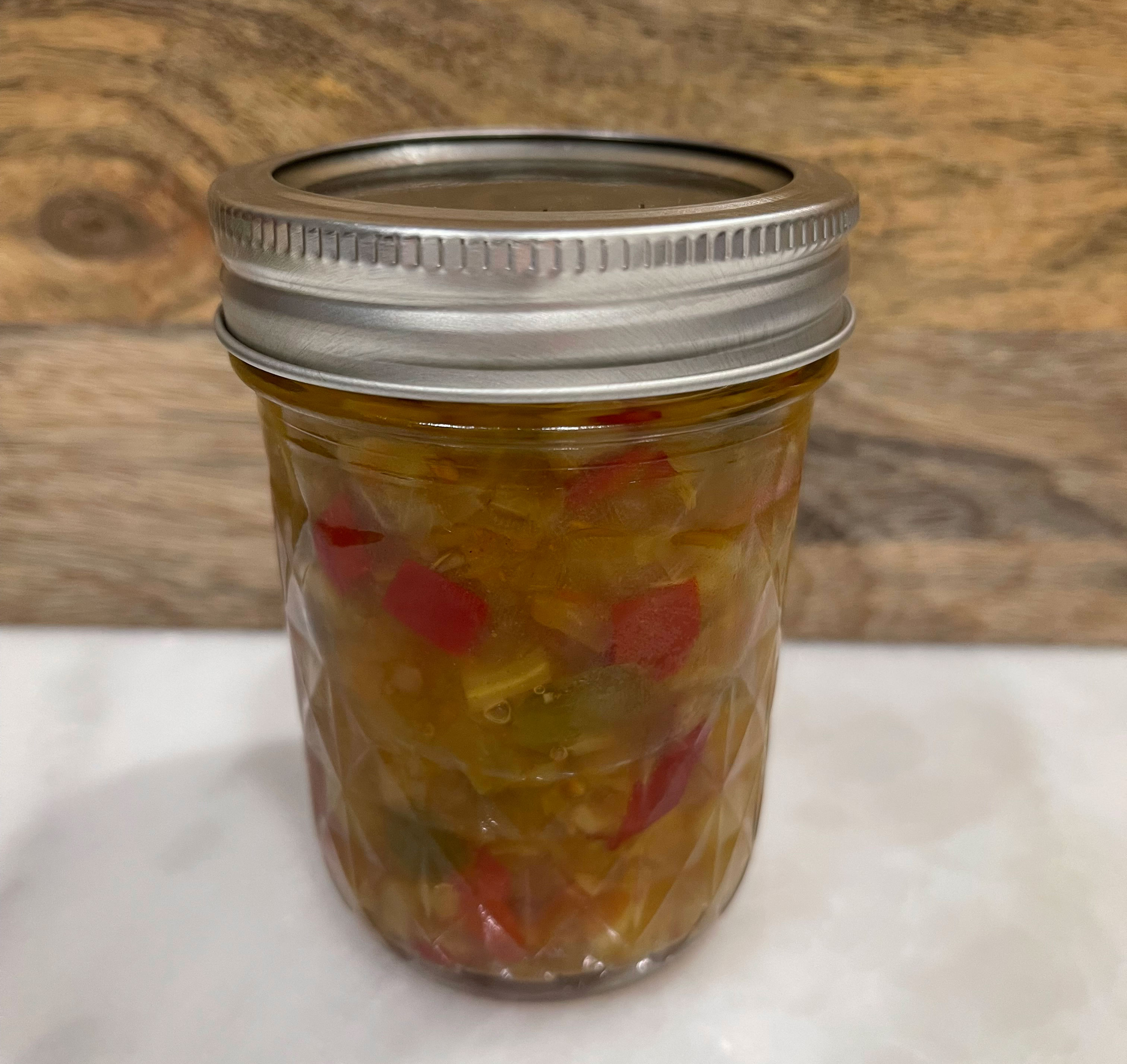 A jar of chow chow