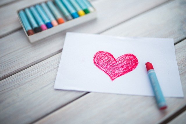 heart and crayons