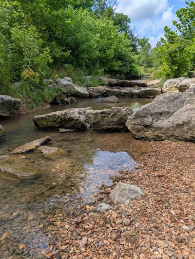 image of creek with boulders