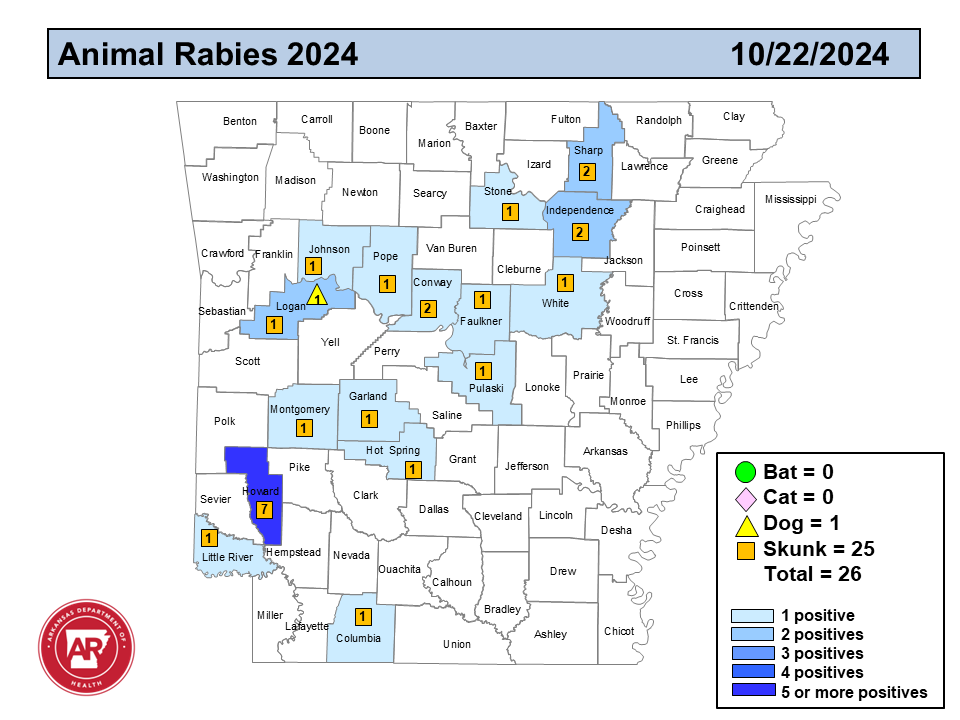 rabies alerts in arkansas 10/22/24