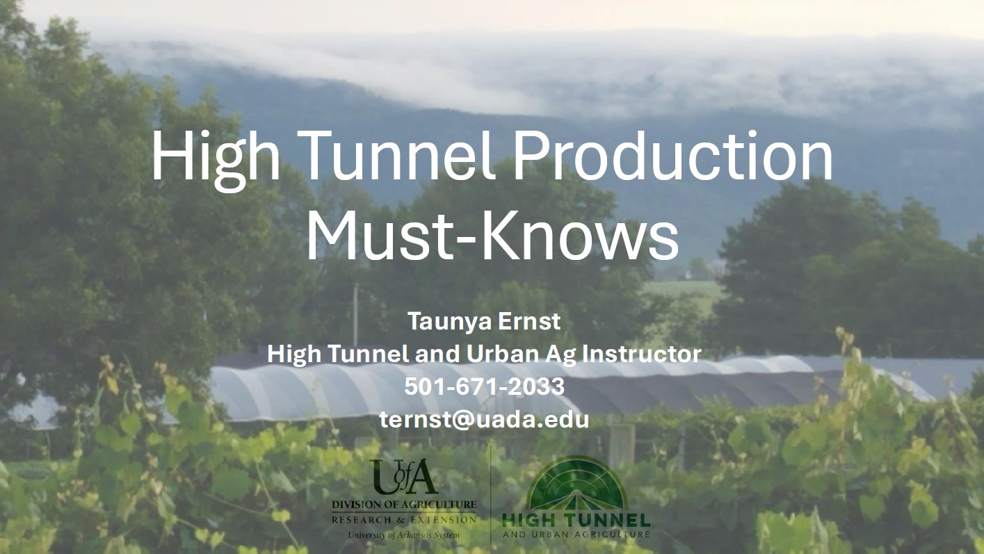 High Tunnel Production Must-knows PPT