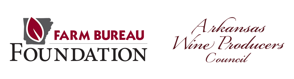 Logos for the Arkansas Farm Bureau Foundation and the Arkansas Wine Producers Council Logos for the Arkansas Farm Bureau Foundation and the Arkansas Wine Producers Council
