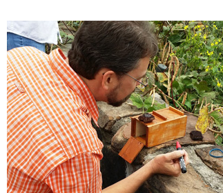 Picture of Apiculture Instructor Jon Zawislak marking a honey bee