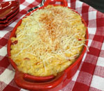 golden brown cheesy rice artichoke dip