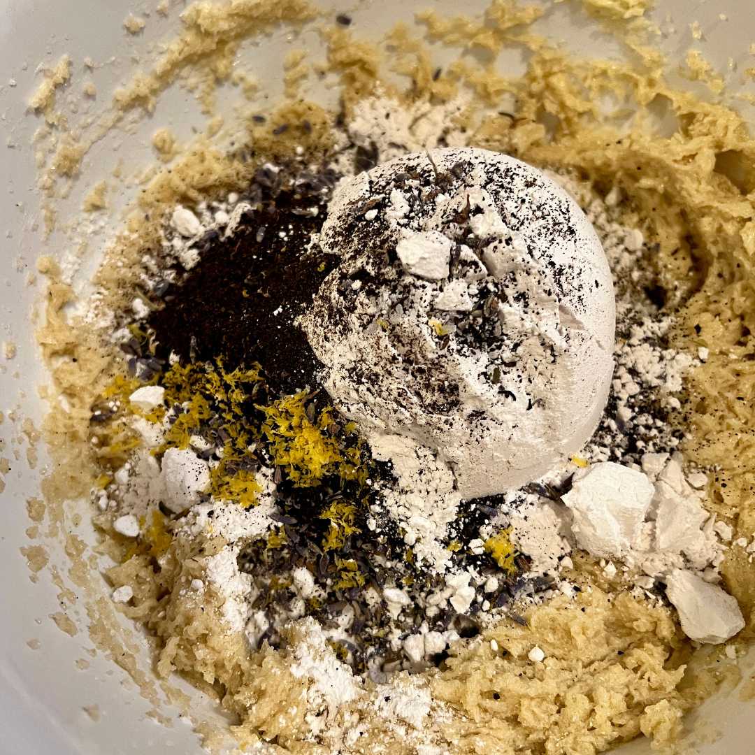 tea cookie ingredients in a bowl