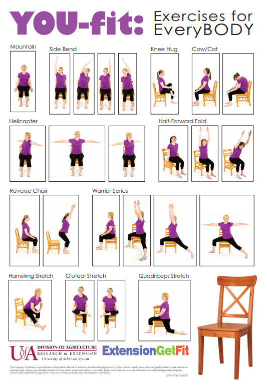 Printable Chair Yoga Poses  Chair exercises, Chair yoga, Senior