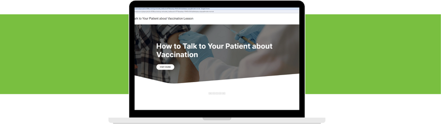 vaccine course image on computer screen