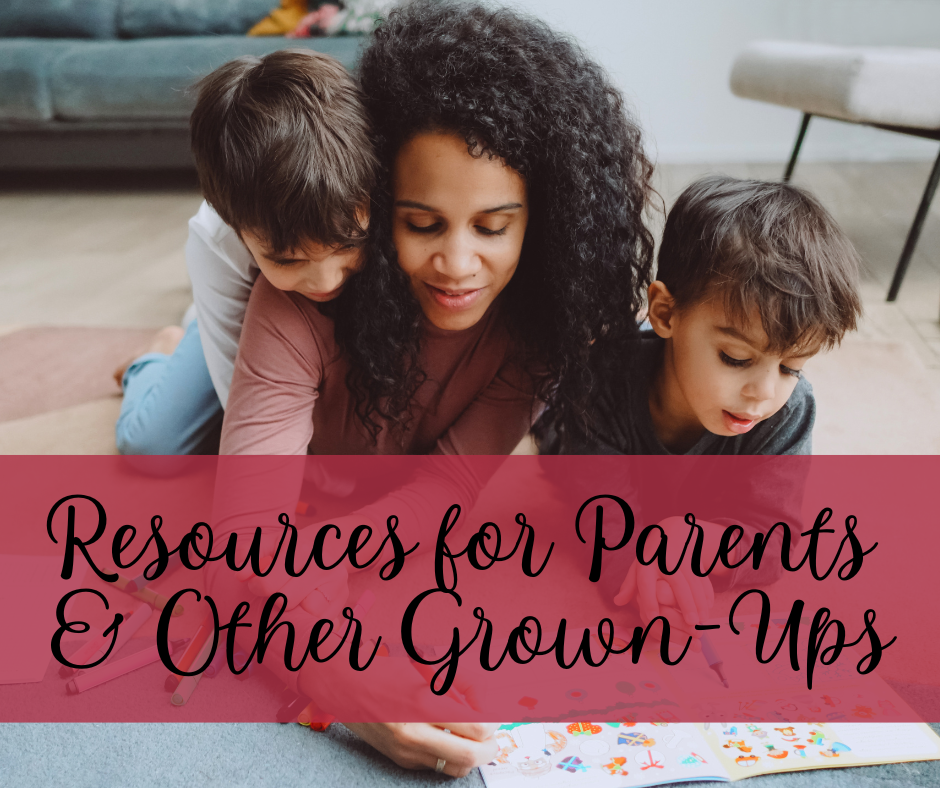 Adult woman coloring with children