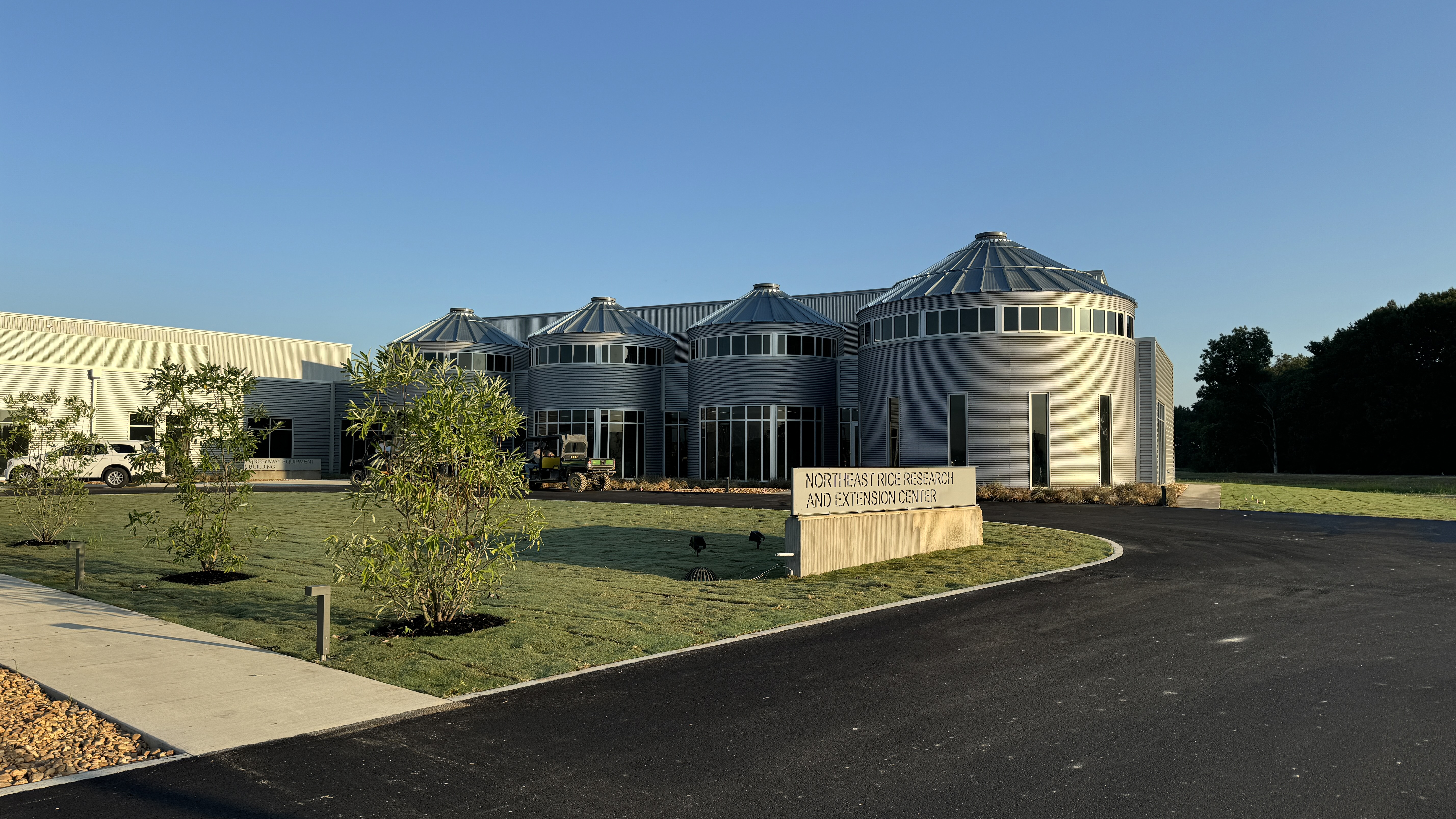 The Northeast Rice Research and Extension Center with sunrise