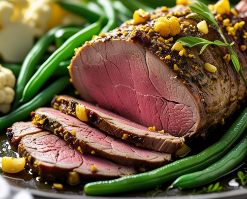 Lamb dish with asparagus