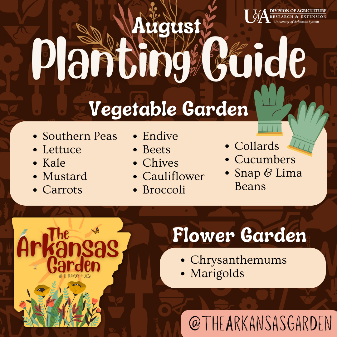 August Planting Guide - read text for what to plant