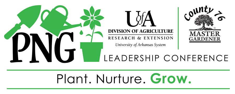Plant Nurture Grow Leadership Conference County 76 logo and univeristy of arkansas system division of agriculture research and extension logo